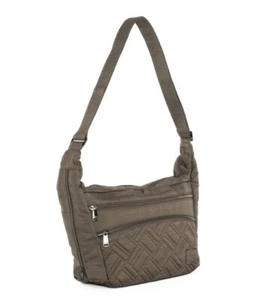 LUG RFID Crossbody Bag W/Water Bottle Pockets on Both sides Color Walnut NEW - Picture 1 of 17