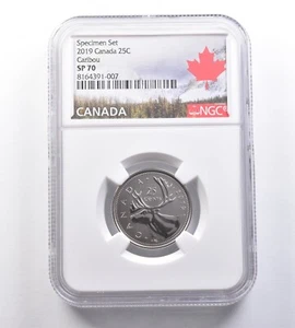 2019 Canada 25 Cents Specimen Set Caribou SP70 NGC *7048 - Picture 1 of 3