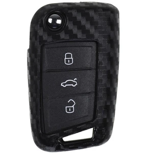 Klapp Schlüssel Hülle CARBON für SEAT Ibiza 6F Leon 5F Toledo KG Arona KJ Ateca - Picture 1 of 6