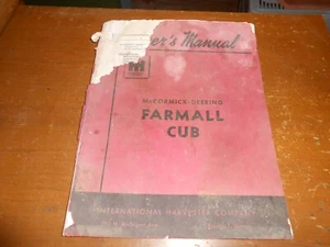 Original International Harvester McCormick Deering Farmall Cub Owners Manual - Picture 1 of 5
