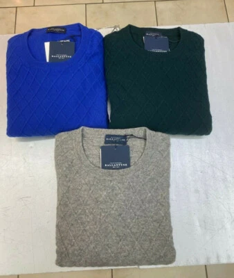 Crewneck Sweater Ballantyne Rhombus in Cashmere/Wool Blend Green/Gray/Blue - Image 1 of 4