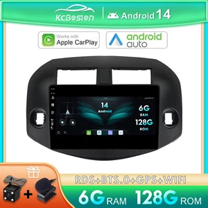 6G+128G Android 14 Autoradio Carplay GPS Navi Für Toyota RAV4 2007-2011 DAB+WiFi - Foto 1 di 14