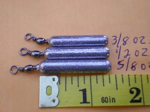 36 BOTTOM BOUNCER PENCIL SINKER 3/8, 1/2, 5/8 OZ W/#7 BLACK BARREL SWIVEL 12 EA. - Picture 1 of 4