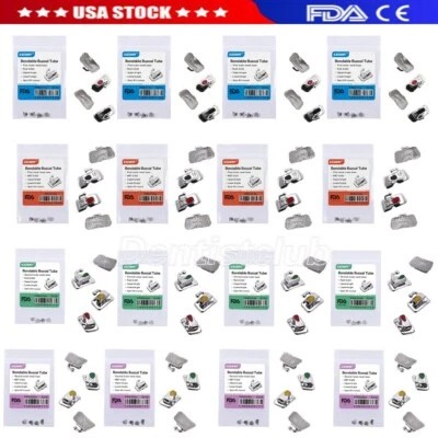 Tubos bucales de ortodoncia dental AZDENT adhesivos no conv 1er/2do molar Roth.022 Foto 1 de 4