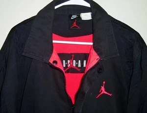 VTG 90's NIKE AIR JORDAN 1991 INFRARED 6 VI OG BLACK DENIM NYLON JACKET XL RARE! - Picture 1 of 5