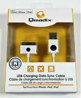 Cable de sincronización de datos de carga USB Qmadix para Apple iPod, iPad y iPhone 4/4S Foto 1 de 4