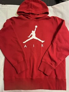 Air Jordan Boys Hooded Sweatshirt Size Large-Red and White In EUC-aj - Picture 1 of 6
