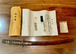 Espada japonesa Wakizashi 44,4 cm Hakushu jyu Hiroga 伯州住廣賀 1500s con certificado - Imagen 1 de 7