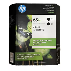 2psc HP 65XL Oryginalne czarne wkłady atramentowe - Zdjęcie 1 z 3