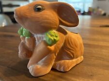 Terra Cotta Bunny Holding Bunch Of Carrots Mini Planter Figurine Easter