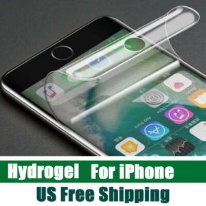 Soft Clear Hydrogel Screen Protector For iPhone X 12 13 14 15 16 PLUS PRO MAX SE - Picture 1 of 9