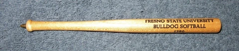 1990 Fresno State University Bulldog Softball BAT INK PEN wood FSU California Cover