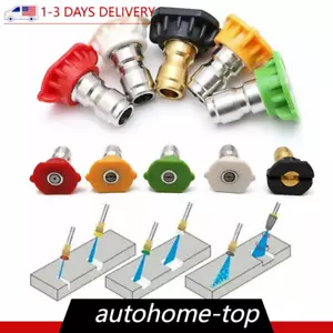 Quick Connect Pressure Washer Nozzle Tips Cleaning Set for Heavy Duty Jobs - Picture 1 of 15