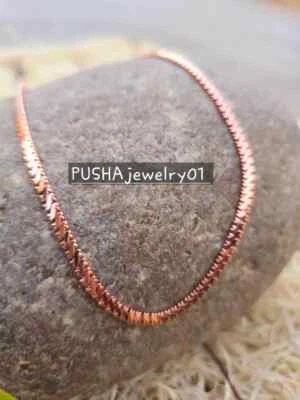 Cadena de trigo de cobre puro, collar de cadena de cobre puro, cadena de joyería de cobre macizo Foto 1 de 4