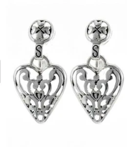 PENDIENTES POSTES DE TEXTURA DE FILIGRANA BRIGHTON BEACH HEART - Imagen 1 de 1