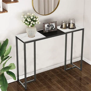 Marble Console Table Accent Sofa Behind Table Entryway Hall Vase Display Stand - Picture 1 of 12