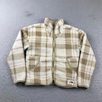 Suéter The North Face Niñas Mediano Beige Marrón Cuadros Polar Cremallera Completa Chaqueta Foto 1 de 4