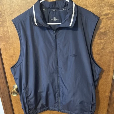 Dockers Golf Men’s Windbreaker Navy Vest Full Zip Mesh Lined Pockets Mens Large - Image 1 of 4