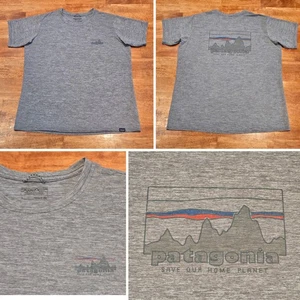 Patagonia Capilene Cool Daily Graphic T-Shirt feuchtigkeitsableitend Herren Large grau - Bild 1 von 8