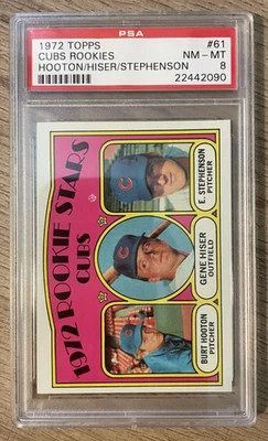 1972 Topps Burt Hooton/Earl Stephenson/Gene Hiser #61 PSA 8 Rookie RC - Image 1 of 2