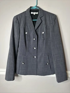 VTG Carolina Herrera virgin wool blazer Size 4 Women’s Unique Lightweight Blue - Picture 1 of 9