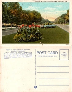 Postkarte des West Lincoln Highway in Kearney Nebraska - malerische Straßenansicht - Bild 1 von 1