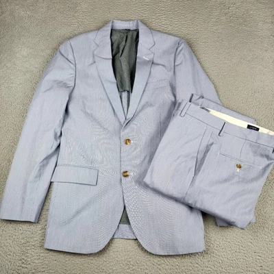 J Crew Suit Mens 36 Blue Pinstripe Thompson Pants 32x34 Slim Fit - Image 1 of 4