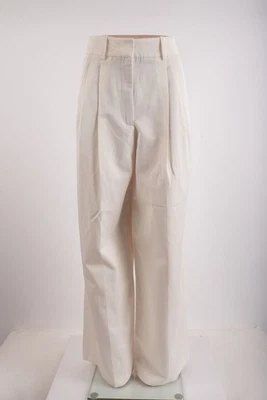 Pantalones Mujer Zara Talla M Crudo Blanco Pierna Ancha Cintura Alta 7149/043 Nuevos con Etiquetas Foto 1 de 4