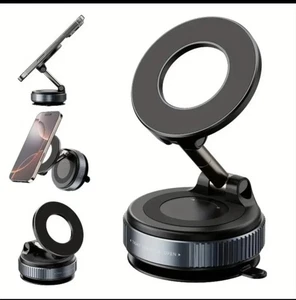 Vacuum Magnetic Suction Cup Phone Holder Car Mount Bracket For iPhone Samsung - Picture 1 of 9