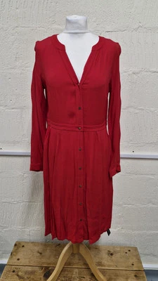 Vestido Camisa ROMANO Vermelho Ajuste Botão Flare Frente Decote V Manga Longa Novo com etiquetas Tamanho Reino Unido 12 - Imagem 1 de 4