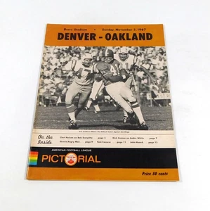 Oakland Raiders at Denver Broncos 1967 programa de fútbol americano AFL 11-5-67 - Imagen 1 de 2