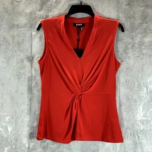 DKNY Women's Dragonfire V-Neck Short-Sleeve Twisted Top SZ S - Picture 1 of 11