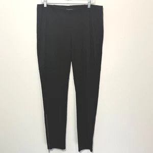 Eileen Fisher Women's Sz Large Pull On Black Zip Leg Ankle Stretch Pants Casual - Picture 1 of 5