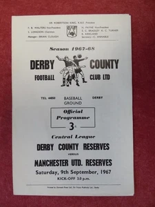 Derby County v MANCHESTER UTD | 1967/1968 | RESERVAS | 9 SEP 1967 | UK FREEPOST - Imagen 1 de 3