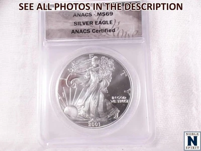 NobleSpirit (ME) 2001 Eagle Silver Dollar ANACS MS69 - Image 1 of 4