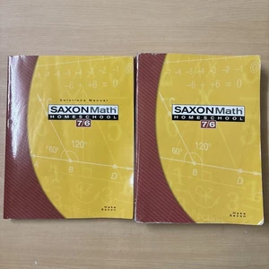 Saxon Math Homeschool 7/6 4th Ed. Student Textbook + Solutions Manual Set READ!! - Picture 1 of 23