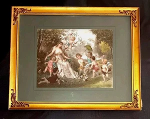Victorian Gold & Brass Lithograph Franz Lefler "The Offering" 1899 Ullman Mfg Co - Picture 1 of 4