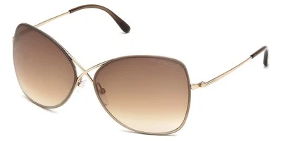 New Tom Ford Women Butterfly Sunglasses FT0250 Colette 28F Shiny Rose Gold 63mm - Image 1 of 4
