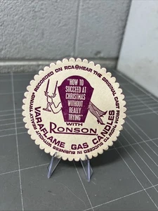 VINTAGE DRINK COASTER BEER BAR MANCAVE PUB ART 1970s ADVERTISE RONSON VARAFLAME - Bild 1 von 2