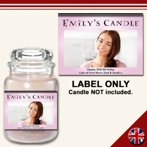 Personalised Photo Candle Label Custom Sticker Celebration Special Gift Present  - Picture 1 of 1
