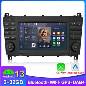 7"Autoradio Android 13 Für Mercedes Benz C CLK Klasse W203 W209 GPS Navi CarPlay - Bild 1 von 15