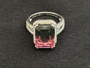 Watermelon Crystal Tourmaline Crystal Multi Color Gemstone, Tourmaline Crystal Sterling Ring Crystal Ring Size 8 Ring Tourmaline Ring