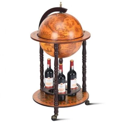 Vintage Wine Bar Antique Globe Drinks Minibar Trolley Cabinet Home itzcominghome - Image 1 of 4