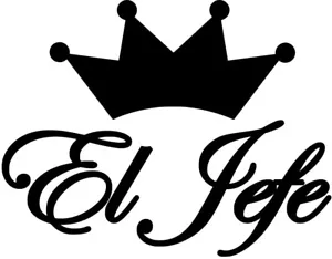 El Jefe Text B Crown Vinyl Decal Sticker Cool Crown Design Pick Size & Color - Picture 1 of 2