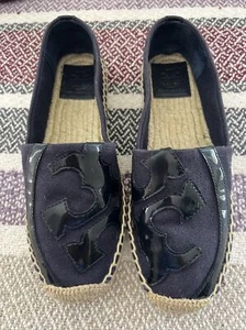 Tony Burch Canvas & Patent Leather Logo Espadrilles / Exc Used Conds/ Size 5 - Picture 1 of 12
