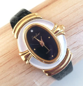 Vintage Jaclyn Smith JS7618 Quartz Ladies Wrist Watch MOP Bezel New Battery Blk - Picture 1 of 12