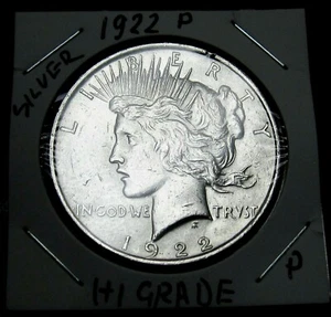 1922-P Peace 90% Silber VG Dollar HI GRADE ⭐042⭐V4⭐ - Bild 1 von 2