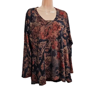 Weiche Umrandung V-Ausschnitt Pullover Pulli Damen Gr. PXL geblümt - Bild 1 von 13