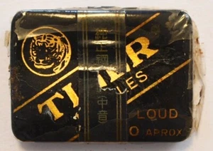Original Old Vintage Japan Gramophone Tin Needle Box.  TIGER 200 - Picture 1 of 3