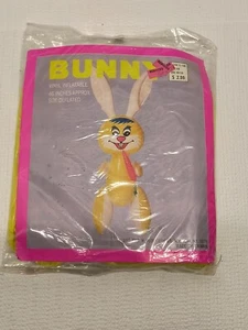 Vintage 1980's Yellow Vinyl Inflatable 46" Bunny Made In Tiawan - Picture 1 of 5